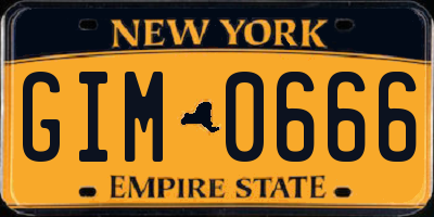 NY license plate GIM0666