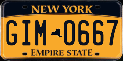 NY license plate GIM0667