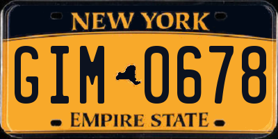 NY license plate GIM0678