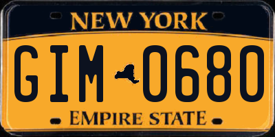 NY license plate GIM0680