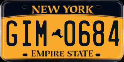 NY license plate GIM0684