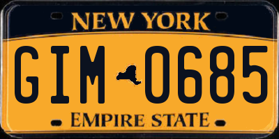 NY license plate GIM0685
