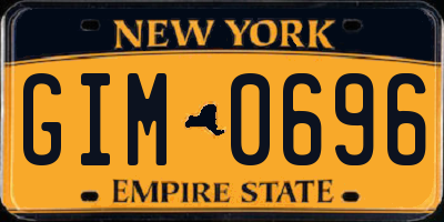 NY license plate GIM0696