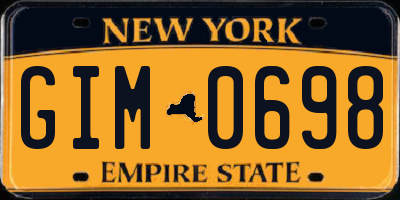 NY license plate GIM0698