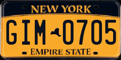 NY license plate GIM0705