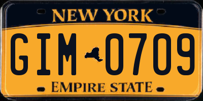 NY license plate GIM0709