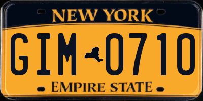 NY license plate GIM0710
