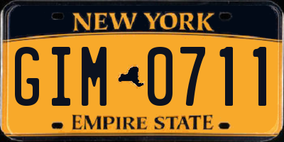 NY license plate GIM0711