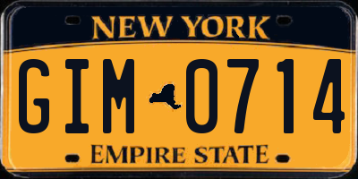 NY license plate GIM0714