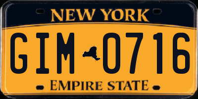 NY license plate GIM0716