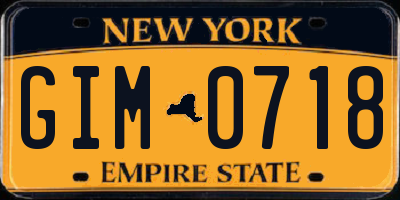 NY license plate GIM0718