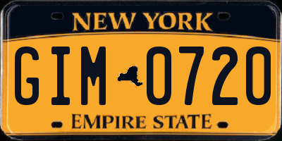 NY license plate GIM0720
