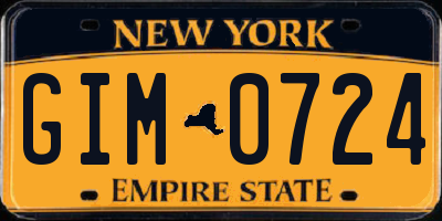 NY license plate GIM0724
