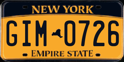NY license plate GIM0726
