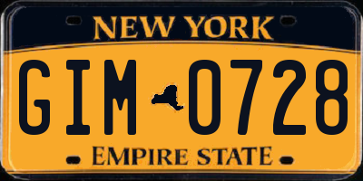 NY license plate GIM0728