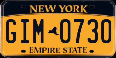 NY license plate GIM0730