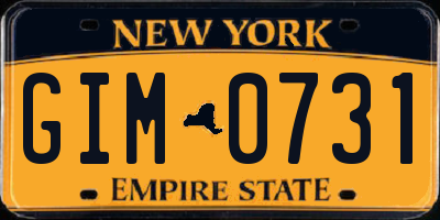 NY license plate GIM0731