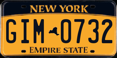 NY license plate GIM0732