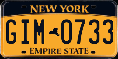 NY license plate GIM0733