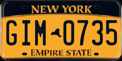 NY license plate GIM0735