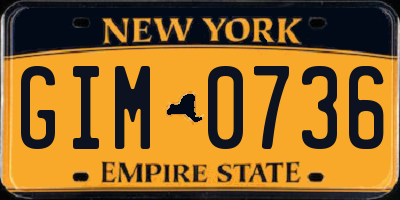 NY license plate GIM0736