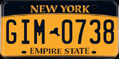 NY license plate GIM0738