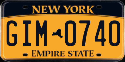 NY license plate GIM0740