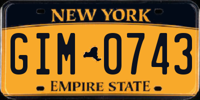 NY license plate GIM0743