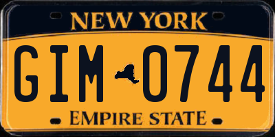 NY license plate GIM0744