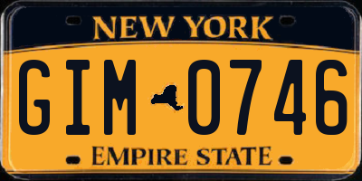 NY license plate GIM0746