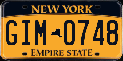 NY license plate GIM0748