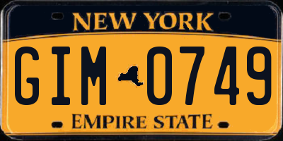 NY license plate GIM0749