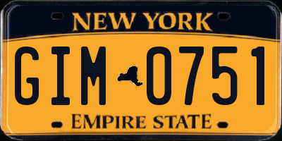 NY license plate GIM0751