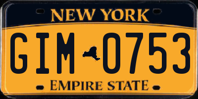 NY license plate GIM0753