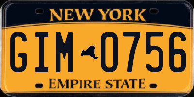 NY license plate GIM0756