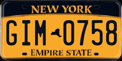 NY license plate GIM0758