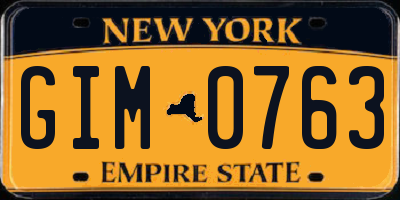 NY license plate GIM0763