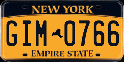 NY license plate GIM0766