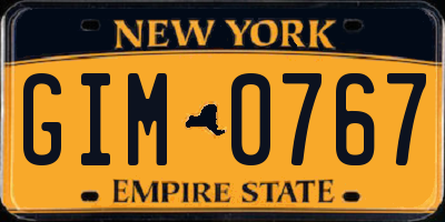 NY license plate GIM0767