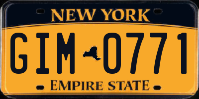 NY license plate GIM0771