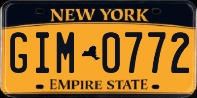 NY license plate GIM0772