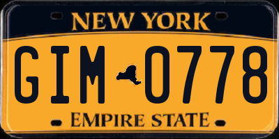 NY license plate GIM0778