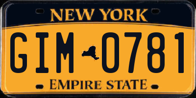 NY license plate GIM0781