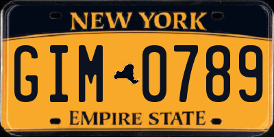 NY license plate GIM0789
