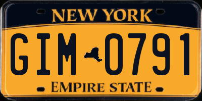 NY license plate GIM0791