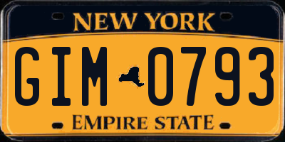 NY license plate GIM0793
