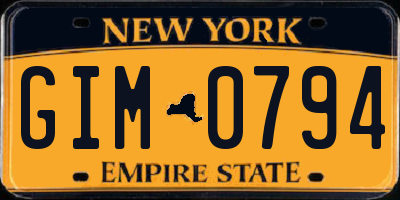 NY license plate GIM0794