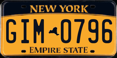 NY license plate GIM0796
