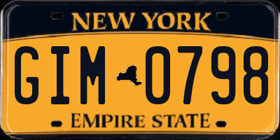 NY license plate GIM0798