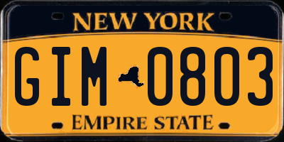 NY license plate GIM0803